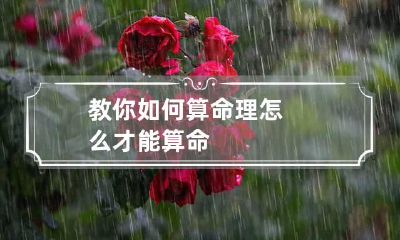 教你如何算命理 怎么才能算命