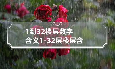1到32楼层数字含义 1-32层楼层含义