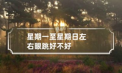 星期一至星期日左右眼跳好不好