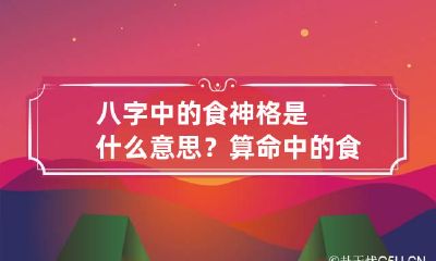 八字中的食神格是什么意思? 算命中的食神格是什么意思啊