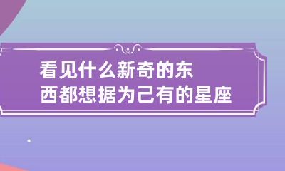 看见什么新奇的东西都想据为己有的星座