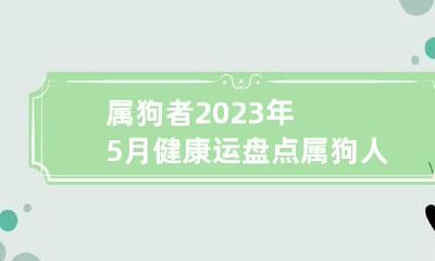 属狗者2023年5月健康运盘点 属狗人2023年每月运势