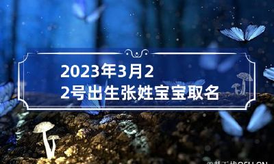 2023年3月22号出生张姓宝宝取名叫什么 2023年3月22日生小孩