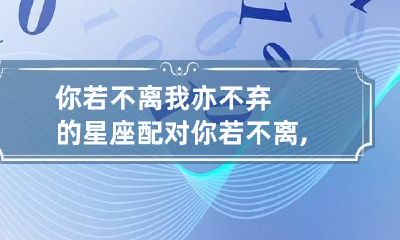 你若不离我亦不弃的星座配对 你若不离,我亦不弃