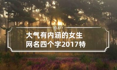 大气有内涵的女生网名四个字2017 特别有气质的女神网名四个字