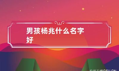 男孩杨兆什么名字好