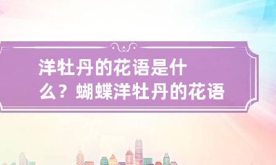 洋牡丹的花语是什么? 蝴蝶洋牡丹的花语是什么