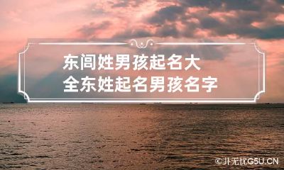 东闾姓男孩起名大全 东姓起名男孩名字