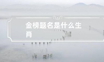 金榜题名是什么生肖