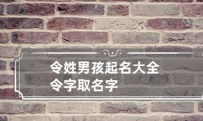 令姓男孩起名大全 令字取名字