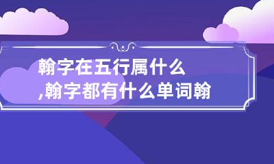 翰字在五行属什么,翰字都有什么单词 翰字属于五行属什么的