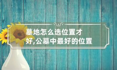 墓地怎么选位置才好,公墓中最好的位置