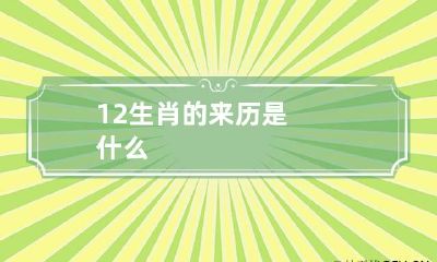 12生肖的来历是什么