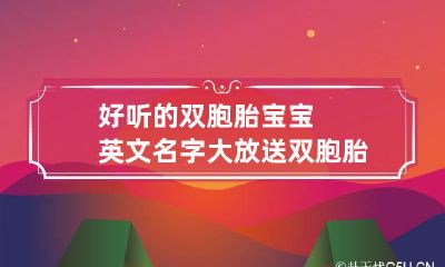 好听的双胞胎宝宝英文名字大放送 双胞胎宝宝英文名字男孩
