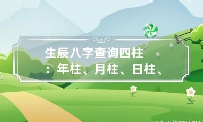 生辰八字查询四柱:年柱、月柱、日柱、时柱年限分析