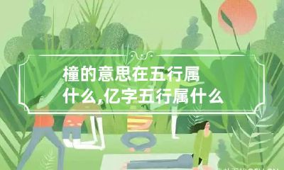 橦的意思在五行属什么,亿字五行属什么