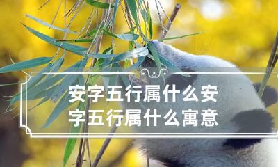 安字五行属什么 安字五行属什么寓意