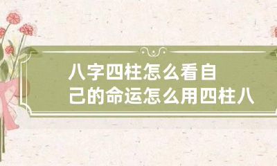 八字四柱怎么看自己的命运 怎么用四柱八字测算命运