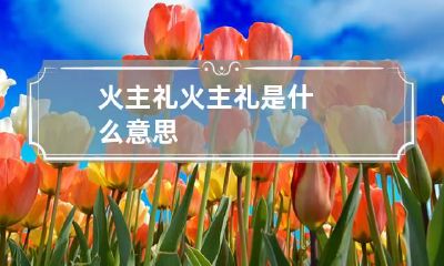 火主礼 火主礼是什么意思