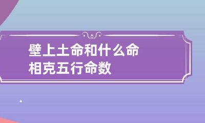 壁上土命和什么命相克 五行命数