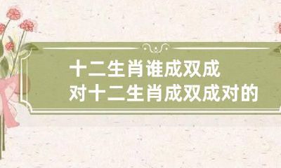 十二生肖谁成双成对 十二生肖成双成对的生肖