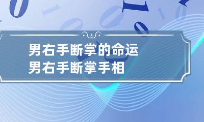 男右手断掌的命运 男右手断掌手相