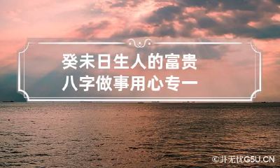 癸未日生人的富贵八字 做事用心专一