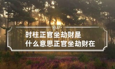 时柱正官坐劫财是什么意思 正官坐劫财在四柱详解