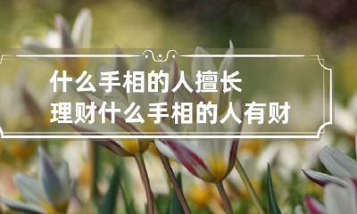 什么手相的人擅长理财 什么手相的人有财