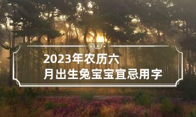 2023年农历六月出生兔宝宝宜忌用字