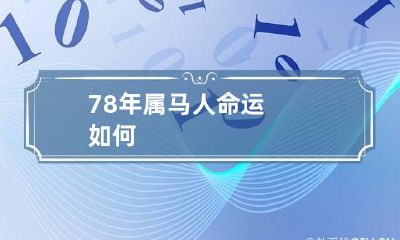 78年属马人命运如何
