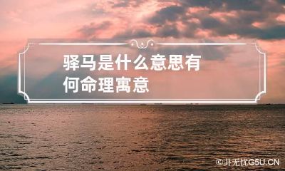 驿马是什么意思 有何命理寓意