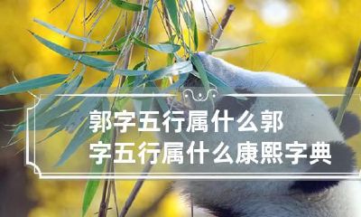 郭字五行属什么 郭字五行属什么康熙字典里多少画
