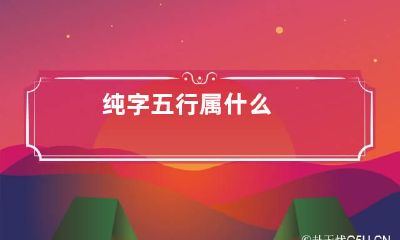 纯字五行属什么