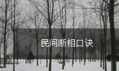 民间传统中的断相口诀及其解读:通过观察身体、环境等变化预测吉凶祸福的技艺