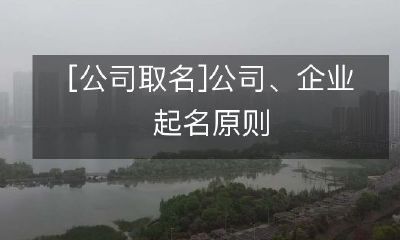 如何根据原则和规则为公司或企业取名