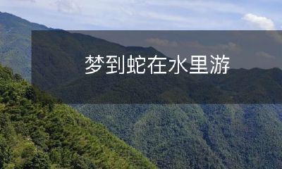 在梦中观赏蛇在蜿蜒游动于水中场景的经历