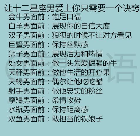 十二星座各自喜欢怎么称呼恋人？让十二星座男爱上你只需要一个诀窍 1