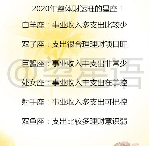 2020年整体财运旺的星座！12星座的“注孤生”指数，水瓶99%！你呢