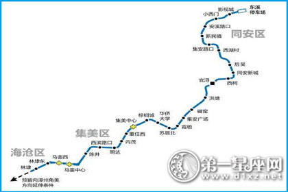 厦门地铁规划图1-6线图3