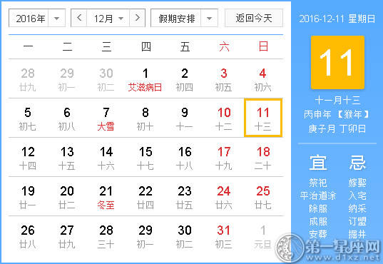 当时，祝你好运：2016年12月11日的时候