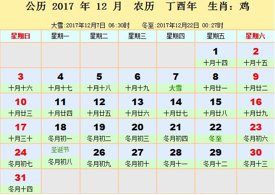 12月择吉吉凶预报(12月1日—31日)