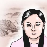 妇女面对良好的财富收获