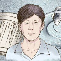 描述男人的脸，宁静的面部特征