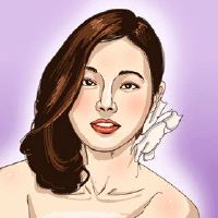 女人的脸在鼻尖