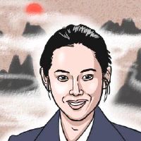 在女人的脚后，外面有一个好运。