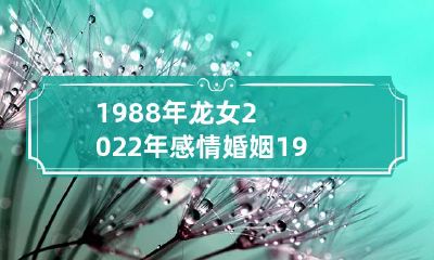 与婚姻走向——回顾1988年生的属龙女性在2020年的情爱经历和展望她们未来的婚姻状态