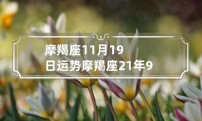 摩羯座11月19日的最新星座运势及21年9月份运势预测