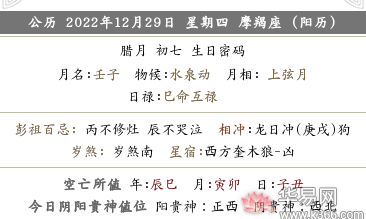 2022壬寅年农历十二月初七时辰宜什么忌什么？是吉还是凶？