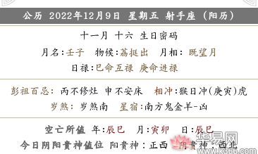 2022年农历十一月十六是黄道吉日吗？黄历宜忌查询